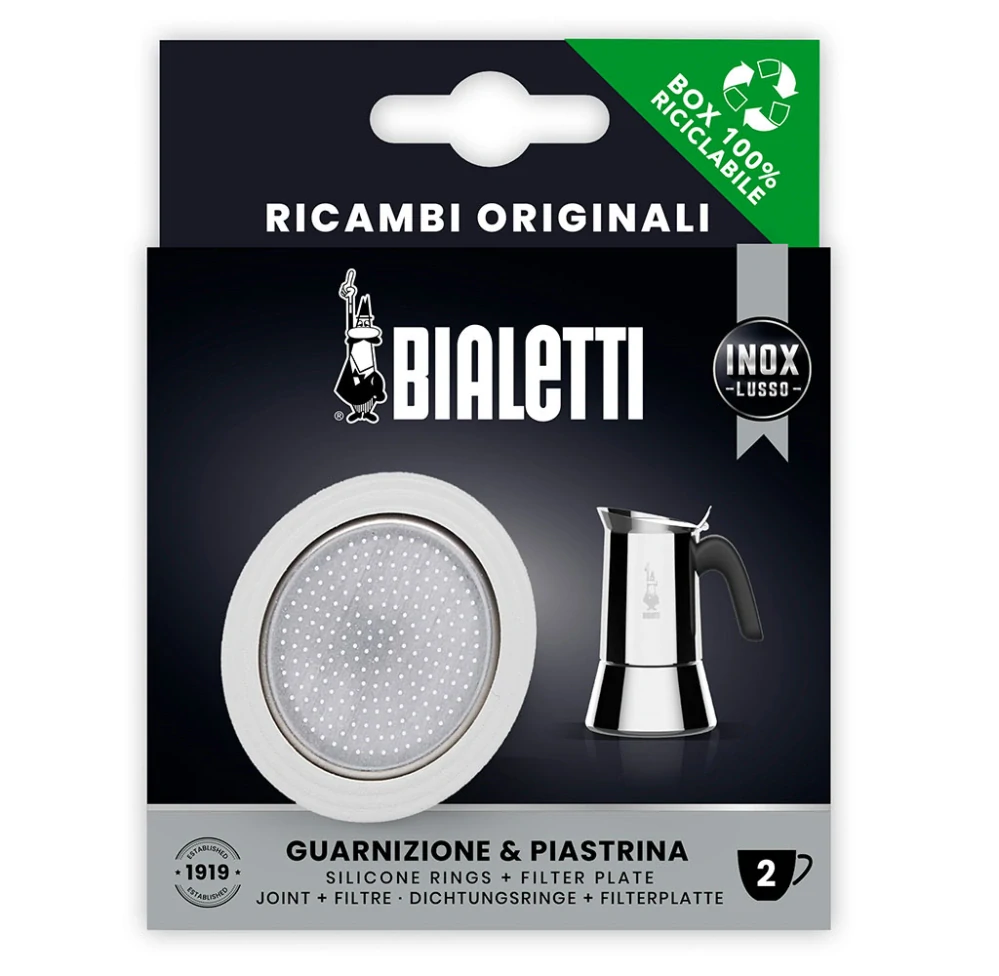 1 gumové těsnění + 1 sítko Bialetti nerezová 2